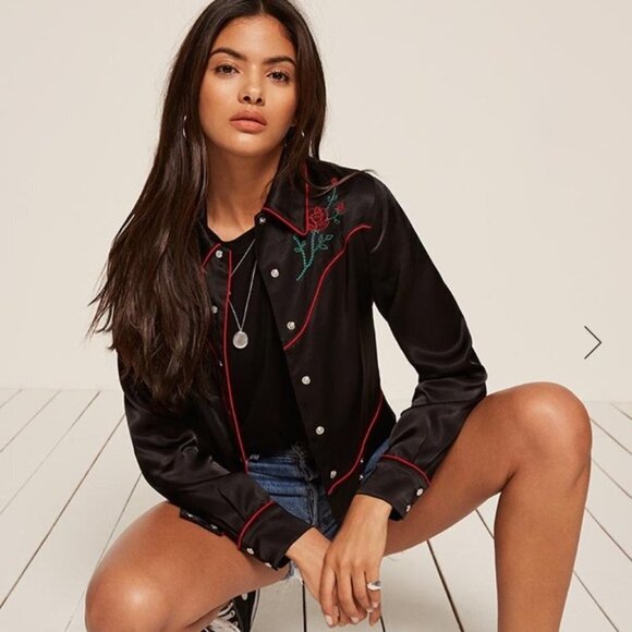 Reformation Dallas Jacket in Black size XS NWT - Picture 1 of 9